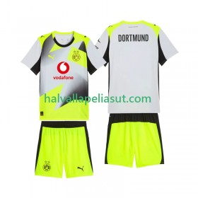 Jalkapallo Pelipaidat/Peliasut Borussia Dortmund Lasten Vieraspaita 2025-2026 Lyhythihainen